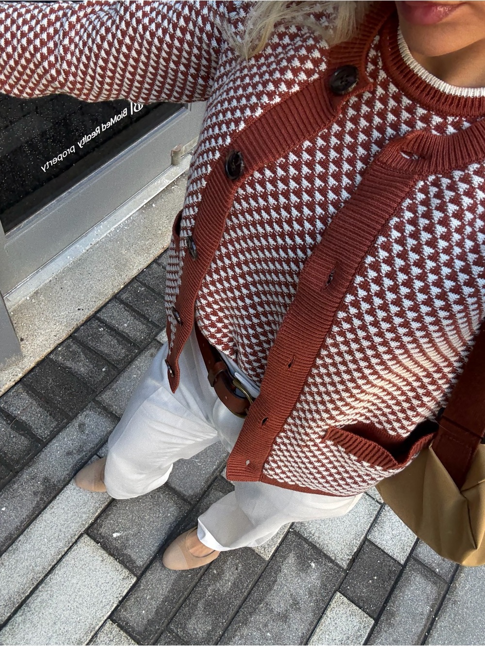 Varley jenson stitch White Houndstooth Knit Vest - Picture 4 of 4